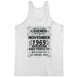 Camiseta Regata Legends Were Born NOV-1969