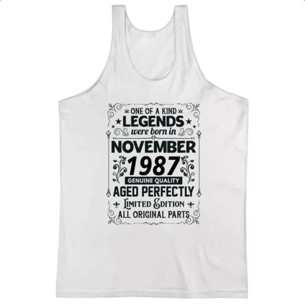 Camiseta Regata Legends Were Born NOV-1987