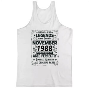 Camiseta Regata Legends Were Born NOV-1988