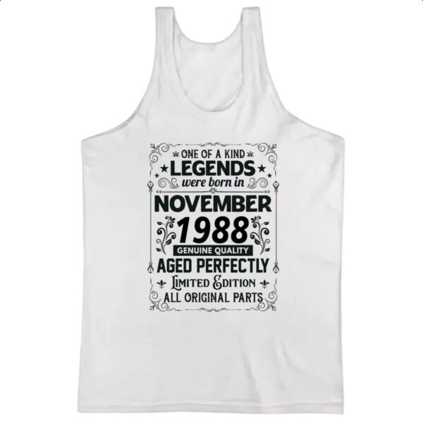 Camiseta Regata Legends Were Born NOV-1988