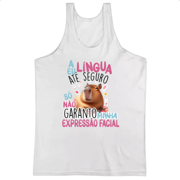 Camiseta Regata Capivara lingua eu seguro
