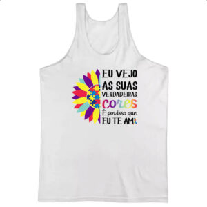 Camiseta Regata Autismo verdadeira cores