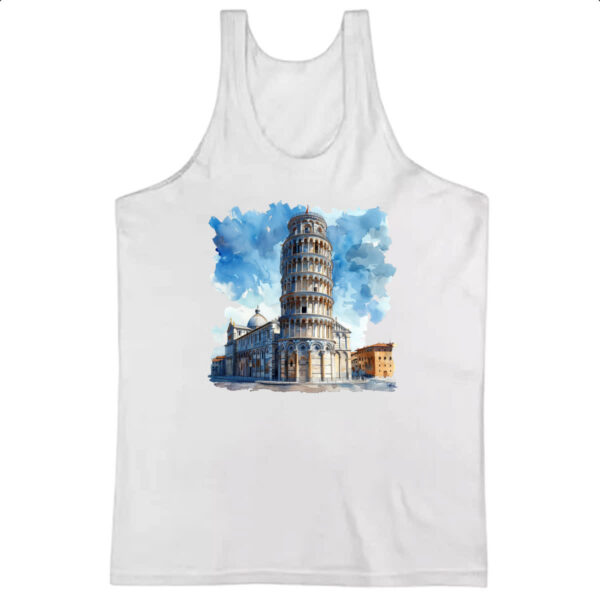Camiseta Regata Torre de Pizza watercolor