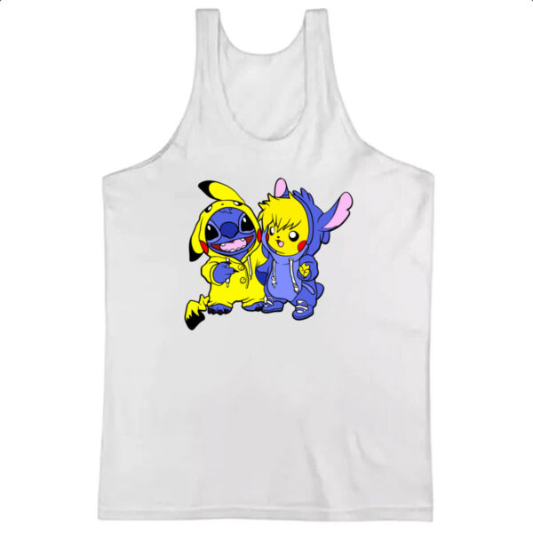 Camiseta Regata Stitch and Pikachu