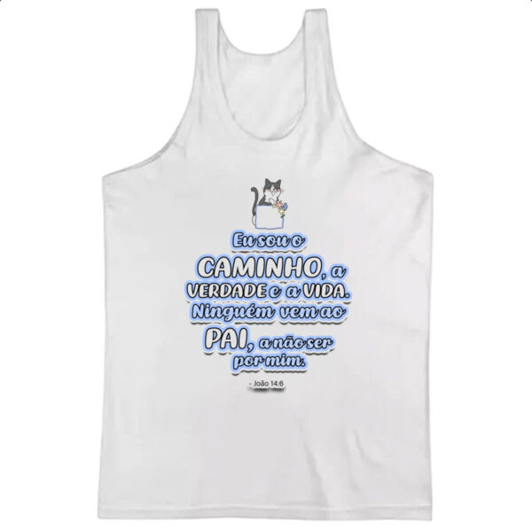 Camiseta Regata Versiculo Fofinho eu sou o caminho