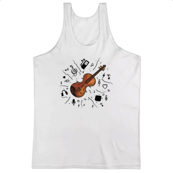Camiseta Regata Violino Classico Elementos Musicais