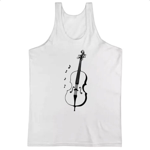 Camiseta Regata Violino Silhuetta Notas Musicais
