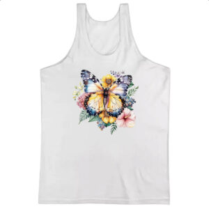 Camiseta Regata Borboleta na flor