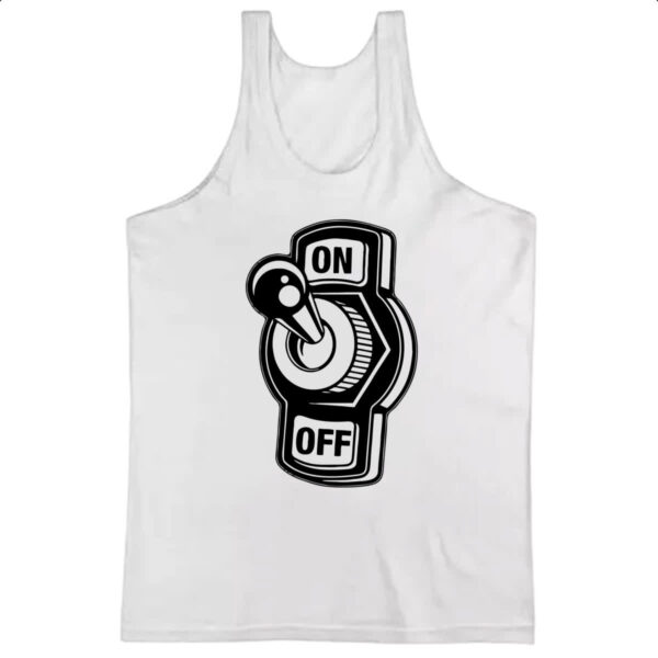 Camiseta Regata Botao Liga Desliga On Off
