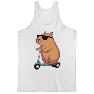 Camiseta Regata Capivara no patinete
