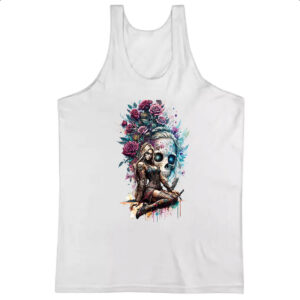 Camiseta Regata Catrina Rosas Splash Art