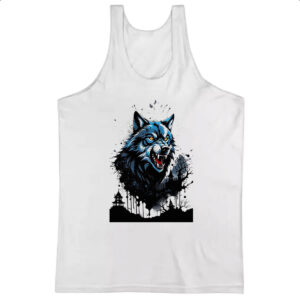 Camiseta Regata Lobo arte psicodelica