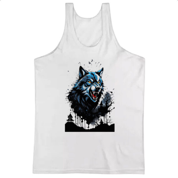 Camiseta Regata Lobo arte psicodelica