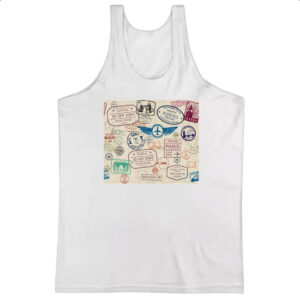 Camiseta Regata Viagem passaport stamp