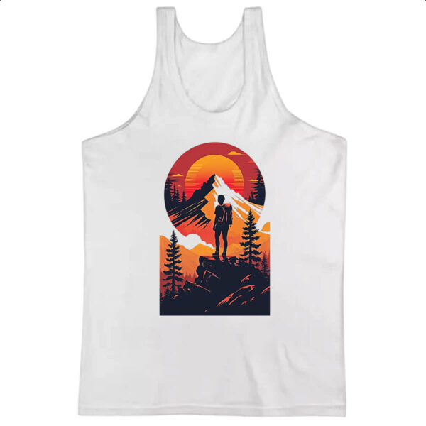 Camiseta Regata Viajante Mochileiro Sunset