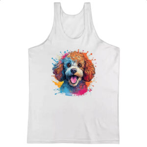 Camiseta Regata Poodle watercolor art