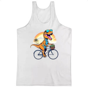 Camiseta Regata T-Rex na bicicleta