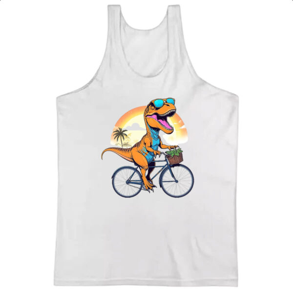 Camiseta Regata T-Rex na bicicleta