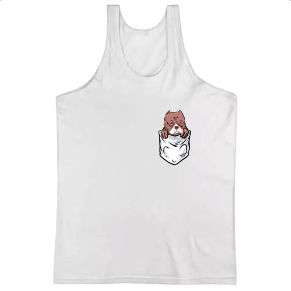 Camiseta Regata Cachorro PitBull no bolso