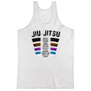 Camiseta Regata Jiu Jitsu faixas e golpes