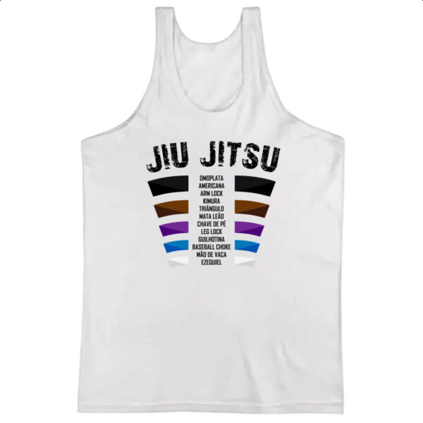 Camiseta Regata Jiu Jitsu faixas e golpes