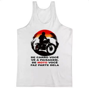 Camiseta Regata Moto parte da paisagem
