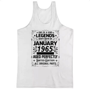Camiseta Regata Legends Were Born JAN-1965