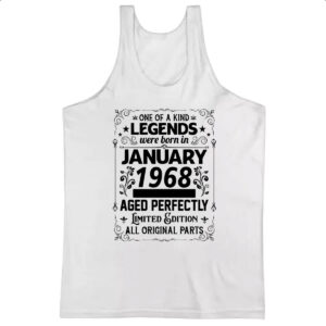 Camiseta Regata Legends Were Born JAN-1968