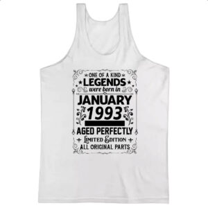 Camiseta Regata Legends Were Born JAN-1993