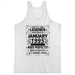 Camiseta Regata Legends Were Born JAN-1995