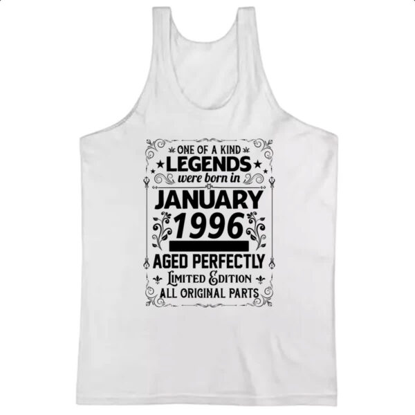 Camiseta Regata Legends Were Born JAN-1996