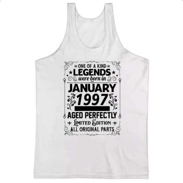 Camiseta Regata Legends Were Born JAN-1997