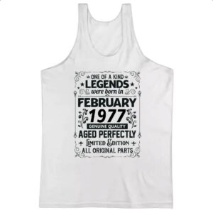 Camiseta Regata Legends Were Born FEV-1977