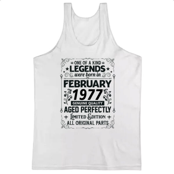 Camiseta Regata Legends Were Born FEV-1977