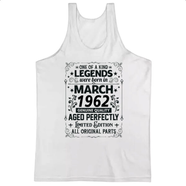 Camiseta Regata Legends Were Born MAR-1962