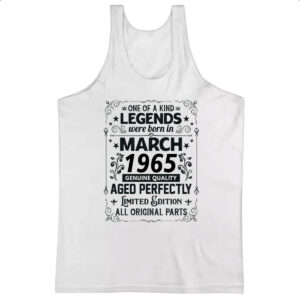 Camiseta Regata Legends Were Born MAR-1965