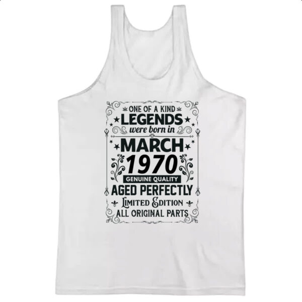 Camiseta Regata Legends Were Born MAR-1970
