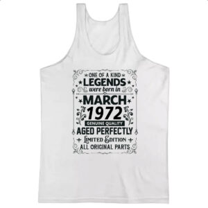 Camiseta Regata Legends Were Born MAR-1972