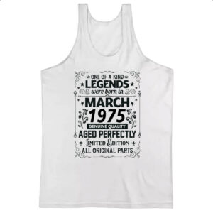 Camiseta Regata Legends Were Born MAR-1975