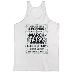 Camiseta Regata Legends Were Born MAR-1982