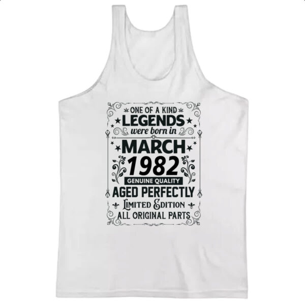Camiseta Regata Legends Were Born MAR-1982