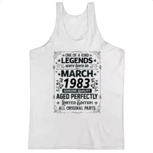 Camiseta Regata Legends Were Born MAR-1983
