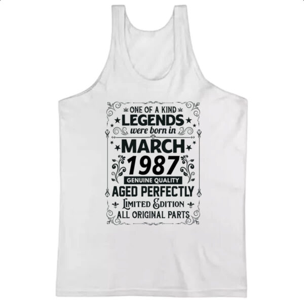 Camiseta Regata Legends Were Born MAR-1987