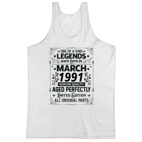 Camiseta Regata Legends Were Born MAR-1991