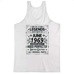 Camiseta Regata Legends Were Born JUN-1969