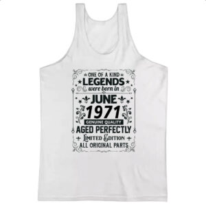 Camiseta Regata Legends Were Born JUN-1971