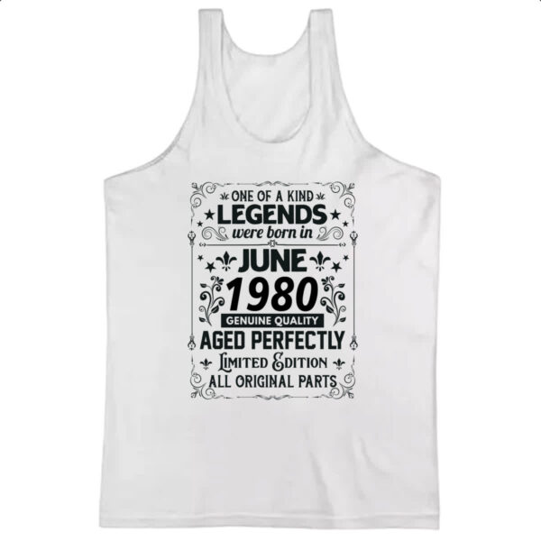 Camiseta Regata Legends Were Born JUN-1980