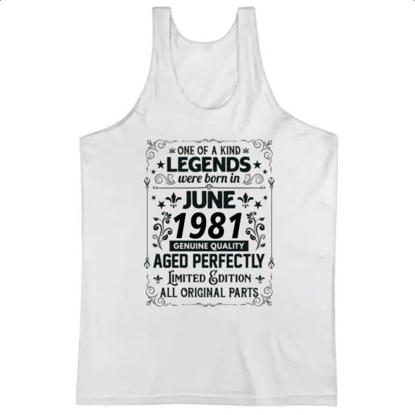 Camiseta Regata Legends Were Born JUN-1981