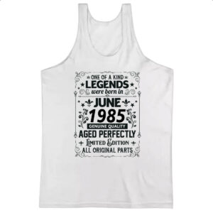 Camiseta Regata Legends Were Born JUN-1985