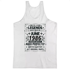 Camiseta Regata Legends Were Born JUN-1986